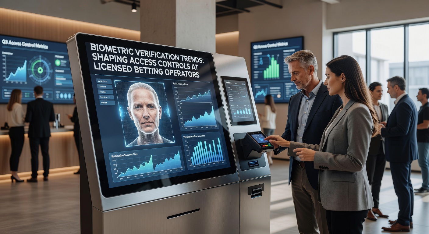 Biometric facial recognition scanner integrated into a licensed betting terminal interface