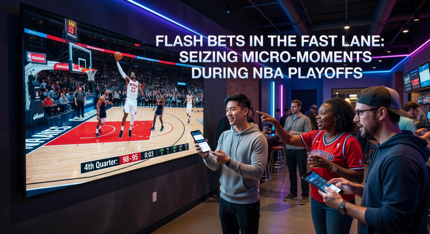 Mobile betting app displaying live flash bet odds during an intense NBA playoff overtime period