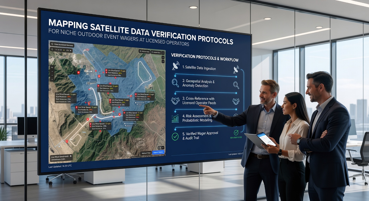 Detailed protocol flowchart mapping satellite data layers to outdoor wager verification steps