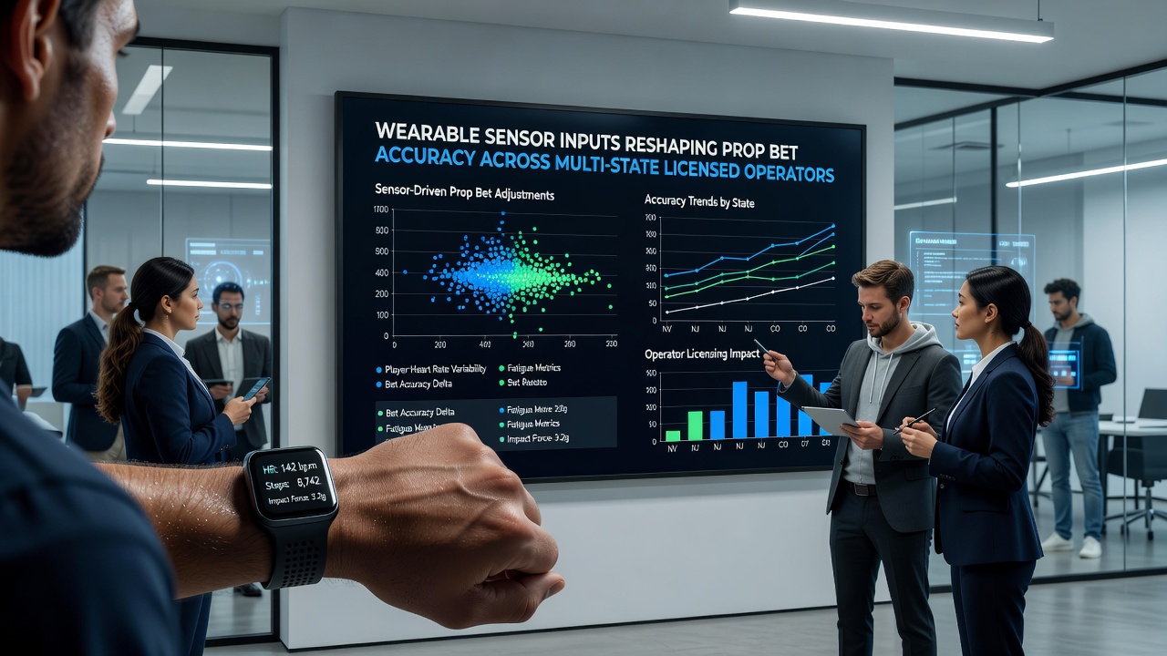 Dashboard showing integration of wearable sensor data into sports betting analytics platforms
